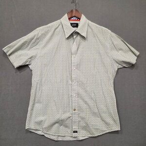 Nick It Mens Short Sleeve Button Up Multi Colored Shirt Size Large‎